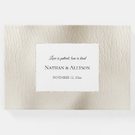 Cream Faux Leather Gästböcker