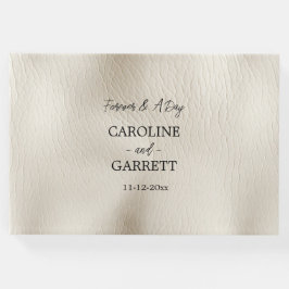 Cream Faux Leather Gästböcker