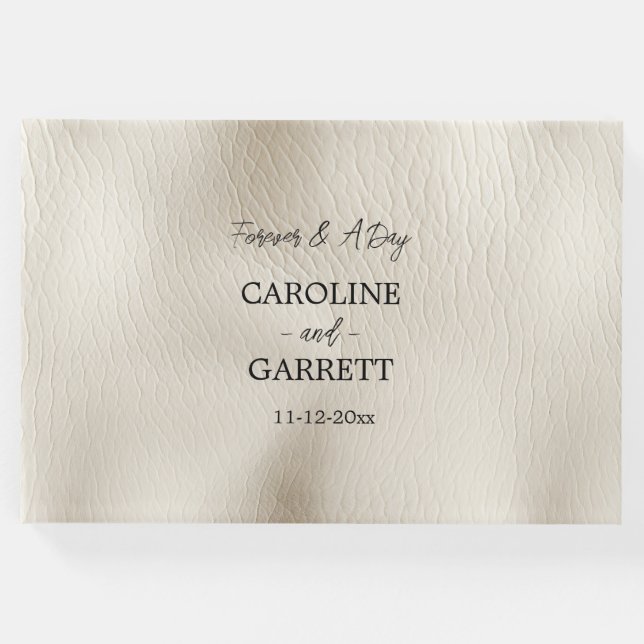 Cream Faux Leather Gästböcker (Framsida)