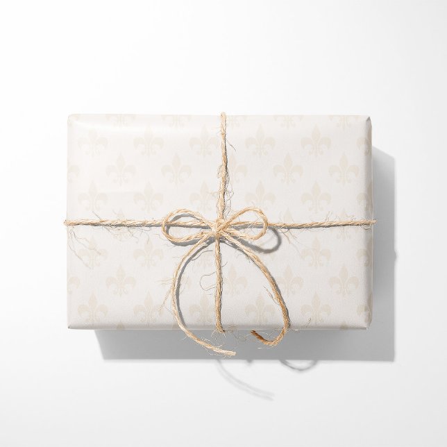 Cream Fleur-de-Lis Presentpapper (Skapare uppladdad)