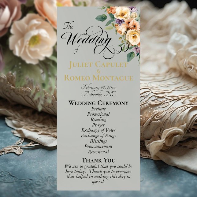 Cream Floral - Sage Wedding Program (Skapare uppladdad)