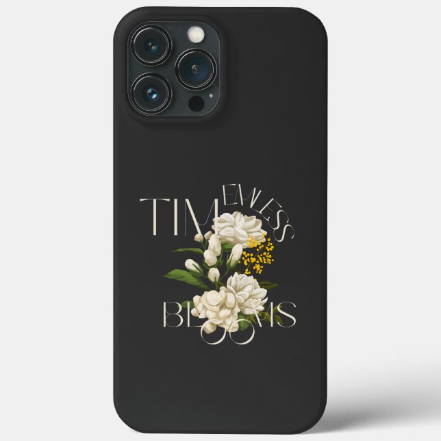 Cream Floral Timeless Blooms iPhone 13 Pro-fodral (Baksida)