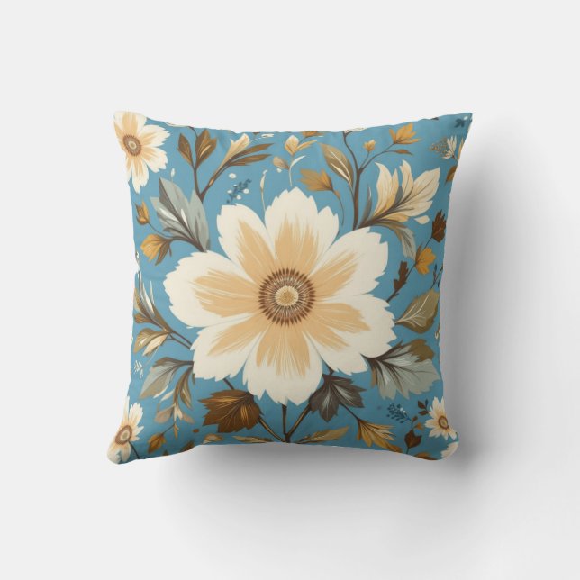 Cream Flower Kudde (Baksida)