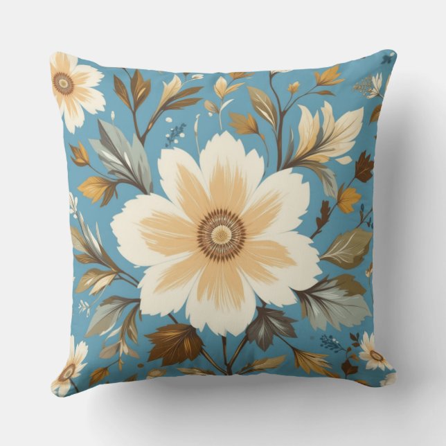 Cream Flower Kudde (Baksida)