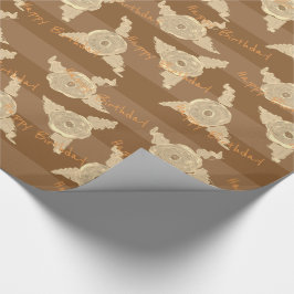 Cream Flowwed Grattis på födelsedagen med Taupe Ra Presentpapper