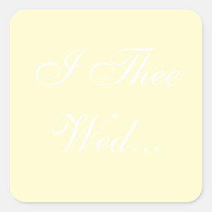 Cream för bröllopsinbjudningar fyrkantigt klistermärke