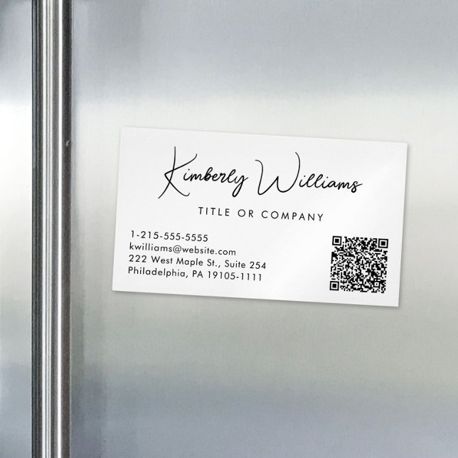 Cream för minimal QR-Professionell för skriptkod Magnetiska Visitkort (Skapare uppladdad)