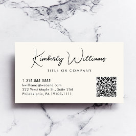 Cream för minimal QR-Professionell för skriptkod Visitkort
