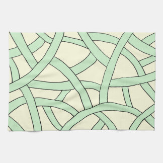 Cream för stripe-Grönt Kökshandduk