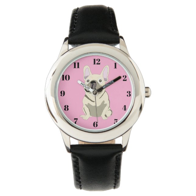 Cream French Bulldog Armbandsur (Framsida)