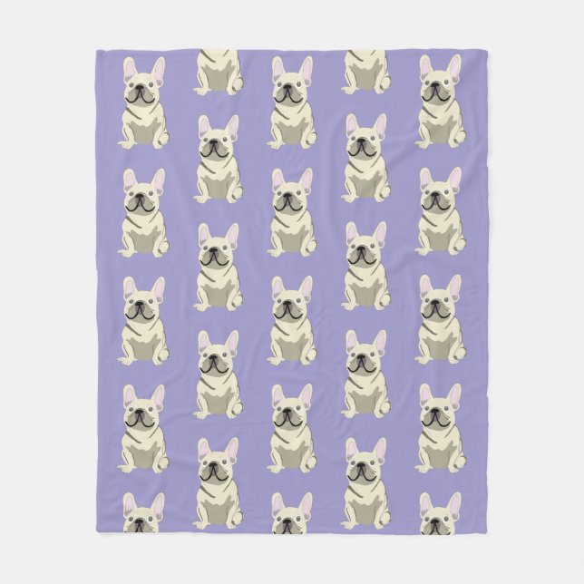 Cream French Bulldog,  Fleecefilt (Framsidan)