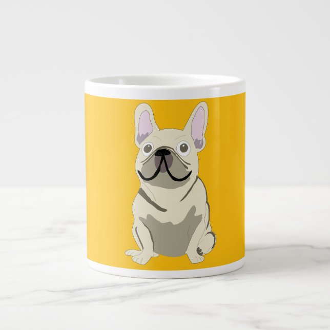 Cream French Bulldog Jumbo Mugg (Framsidan)