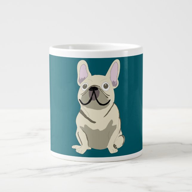 Cream French Bulldog Jumbo Mugg (Framsidan)
