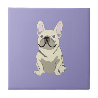 Cream French Bulldog,  Kakelplatta