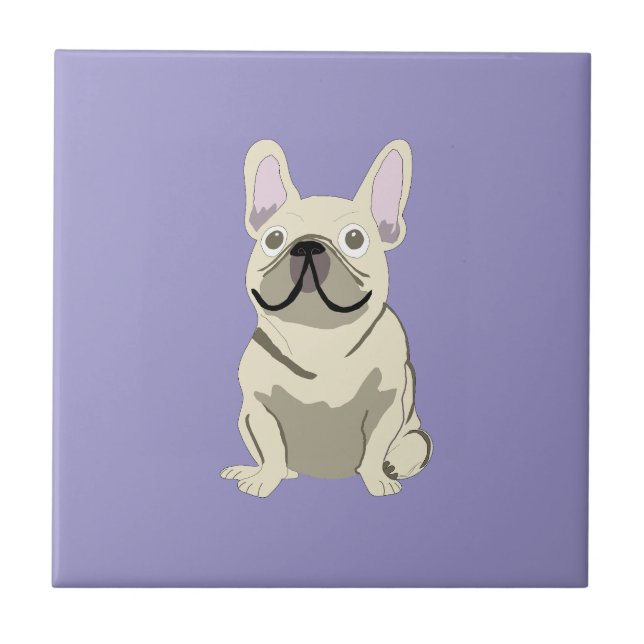Cream French Bulldog,  Kakelplatta (Framsidan)