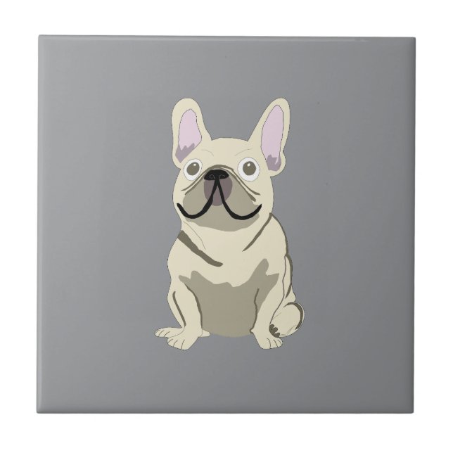 Cream French Bulldog,  Kakelplatta (Framsidan)