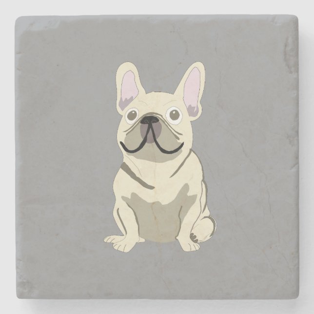 Cream French Bulldog,  Stenunderlägg (Framsidan)