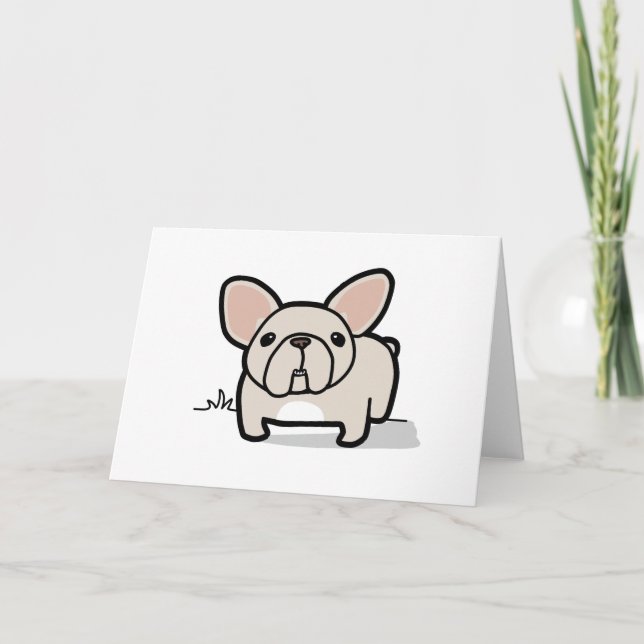Cream Frenchie Kort (Framsida)
