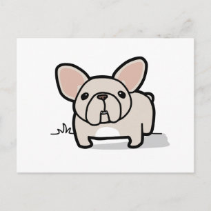Cream Frenchie Vykort