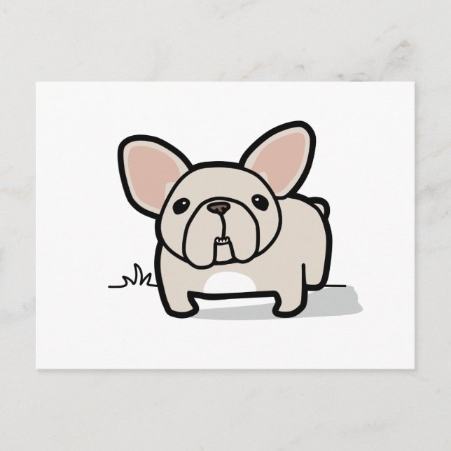 Cream Frenchie Vykort (Framsida)