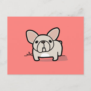 Cream Frenchie Vykort