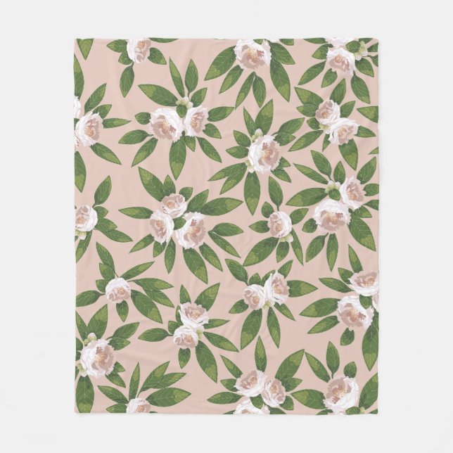 Cream Garden Harmony Large Fleecefilt (Framsidan)