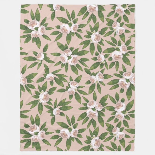 Cream Garden Harmony Large Fleecefilt (Framsidan)