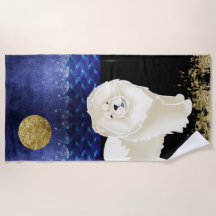 Cream Gingko, Chow Beach Towel