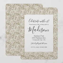 Cream Glam Leopard Skriv ut Inbjudningar