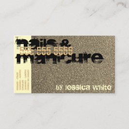 Cream Glitter Springles Nagel Studio Naglar Manicu Visitkort