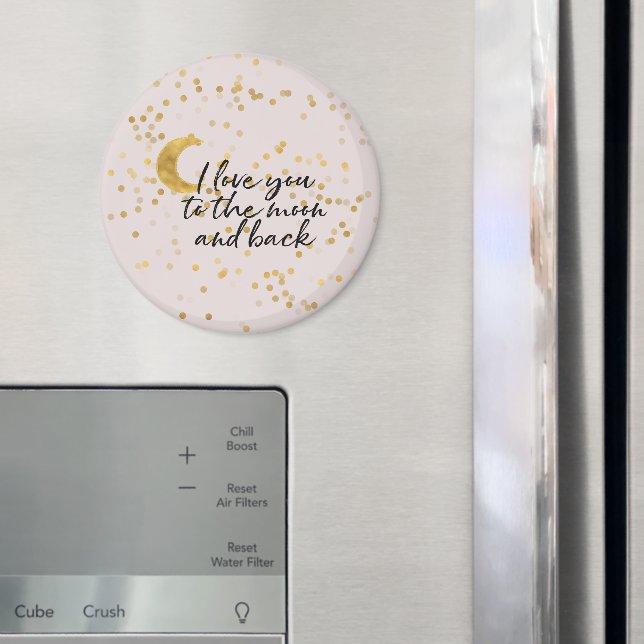 Cream Gold jag älskar dig till månen konfetti Magnet (In Situ (Fridge))