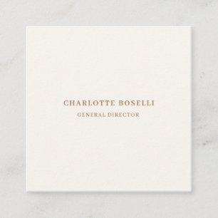 Cream Gold Serif teckensnitt professionell matt du Fyrkantigt Visitkort
