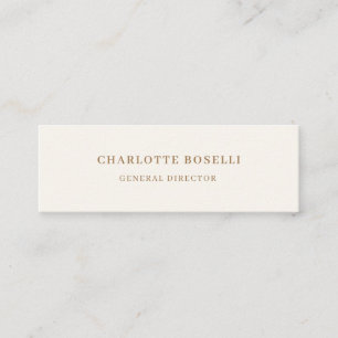 Cream Gold Serif teckensnitt professionell matt du Mini Visitkort