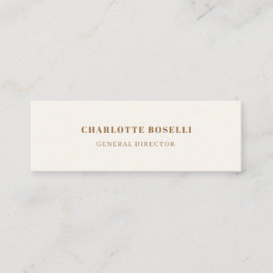 Cream Gold Serif-teckensnitt professionell matt du Mini Visitkort