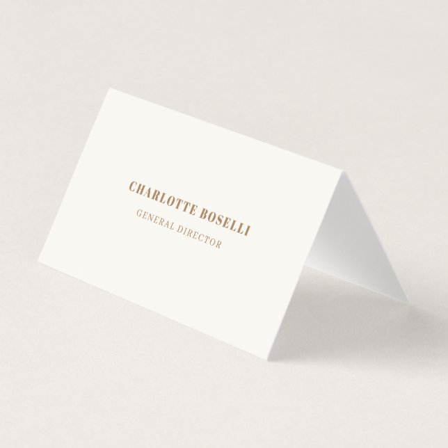 Cream Gold Serif teckensnitt professionell matt du Visitkort (Framsida)