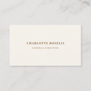Cream Gold Serif-teckensnitt professionell matt du Visitkort