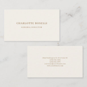 Cream Gold Serif teckensnitt professionell matt du Visitkort