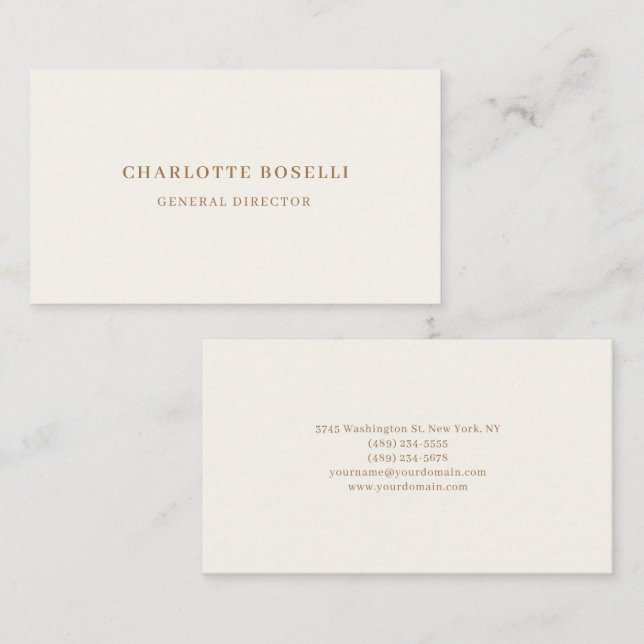 Cream Gold Serif teckensnitt professionell matt du Visitkort (Fram/baksida)