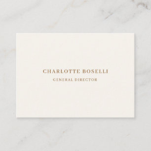 Cream Gold Serif teckensnitt professionell matt tv Visitkort