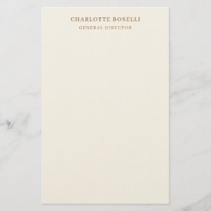 Cream Gold Serif-teckensnitt professionellt namn p Brevpapper