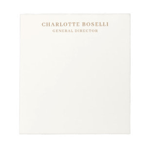 Cream Gold Serif Teckensnitt Proffs Namn Position Anteckningsblock