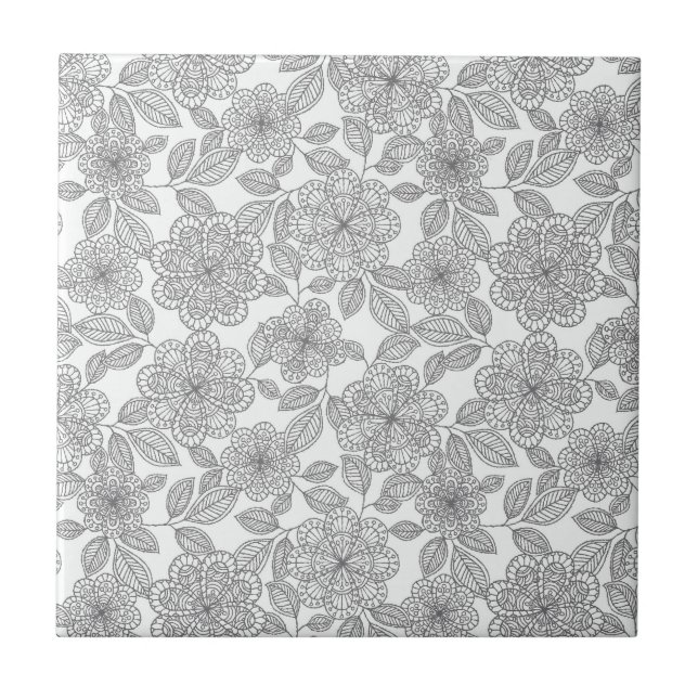 CREAM-GRAY-FLORAL KAKELPLATTA (Framsidan)
