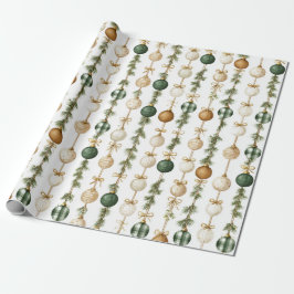 Cream Green Gold Christmas Ornaments Presentpapper
