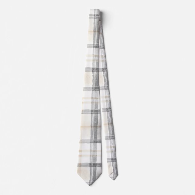 Cream Grey Yellow Plaid Stripes Slips (Framsida)
