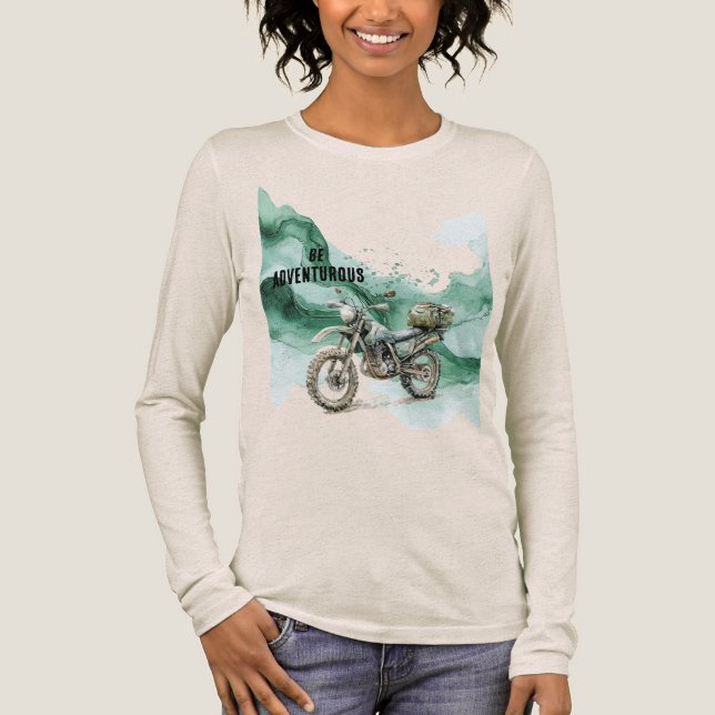Cream grön motorcykeläventyr t shirt (Framsida)