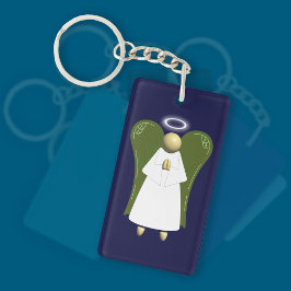 Cream Guardian Angel (dubbla-sided) Keychain