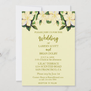 Cream & Guld Calla Lilies Greenery Bröllop Inbjudningar