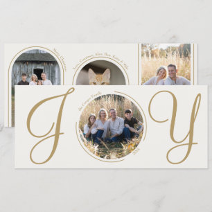 Cream Guld Elegant - minimalistiskt Jul Joy Photo Julkort