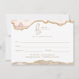 Cream Guld Glitter Agate Business Gift Certificate