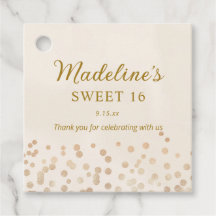 Cream Guld Glitter Sweet 16 Tack